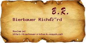 Bierbauer Richárd névjegykártya
